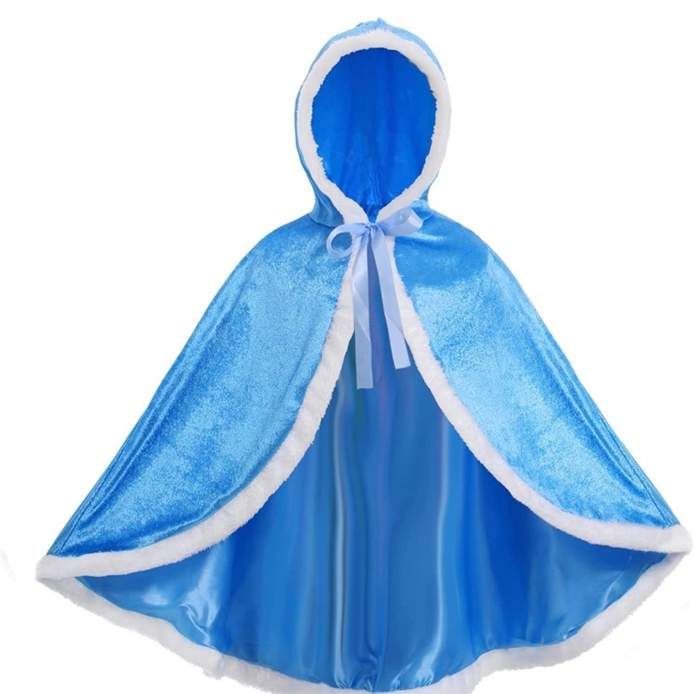 Fur Princess Hooded Cape Cloak Costume Girl Christmas Halloween Role Cosplay 2T